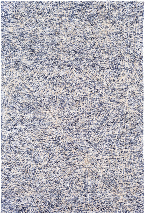 Falcon FLC-8008 Modern Viscose, Wool Rug FLC8008-913 Navy, Khaki, Cream 70% Viscose, 30% Wool 9' x 13'