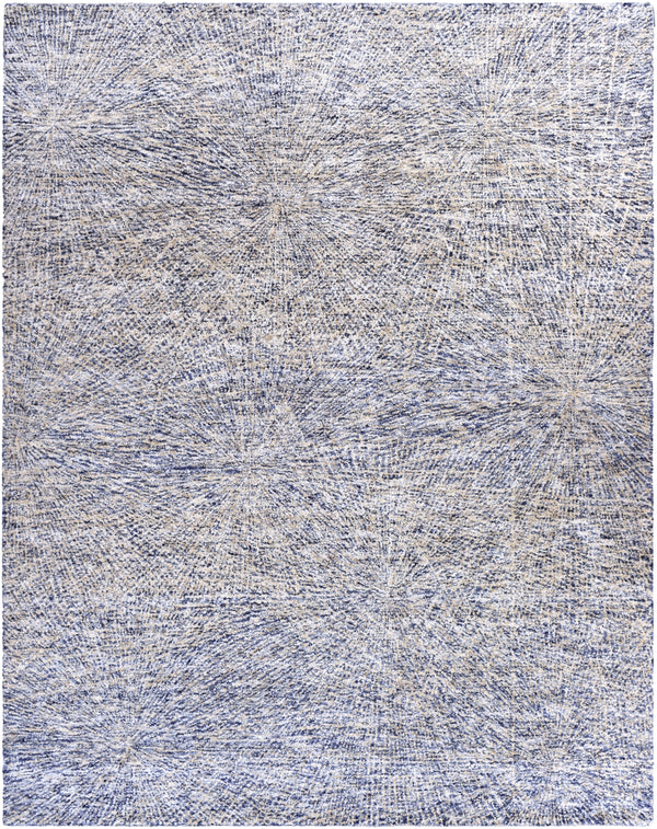 Falcon FLC-8008 Modern Viscose, Wool Rug FLC8008-810 Navy, Khaki, Cream 70% Viscose, 30% Wool 8' x 10'