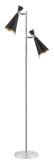 Safavieh Efisio Floor Lamp Chrome Black Gold Leaf Metal FLL4004A 889048324862