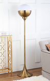 Safavieh Renato Floor Lamp 63.5" Brass Gold White Acylic Metal FLL4006A 889048324886