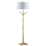 Thornton Floor Lamp Gold Off White Cotton Metal