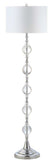 Safavieh Lucida Floor Lamp Chrome Clear Off White Silver Cotton Crystal Metal FLL4023A 889048407343