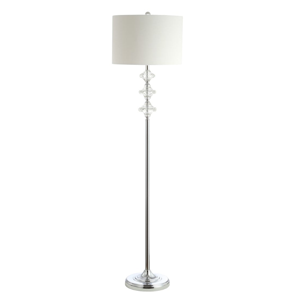 Safavieh Lottie Floor Lamp White / Chrome FLL4067A 889048650602