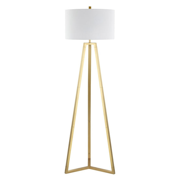 Deisa Floor Lamp - Glamorous Mid-Century Design with Gold Tripod Base & Chic White Drum Shade