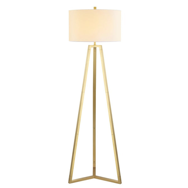 Deisa Floor Lamp - Glamorous Mid-Century Design with Gold Tripod Base & Chic White Drum Shade