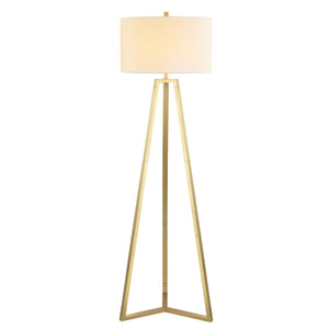 Deisa Floor Lamp - Glamorous Mid-Century Design with Gold Tripod Base & Chic White Drum Shade