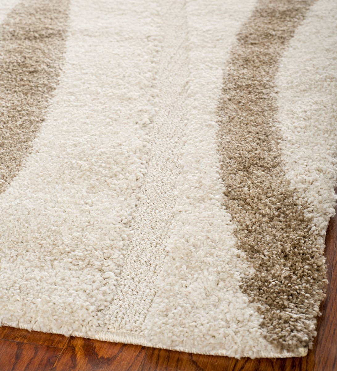Shaggy Ribbon Rug Shag Power Loomed Textured Area Rug - Soft Color Ribbons for Urban and