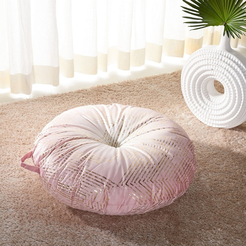 Safavieh Sarla Floor Pillow Pink / Gold 100% Polyester With Polyfill FLP1024A-2626RD
