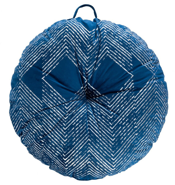 Safavieh Sarla Floor Pillow Navy / Silver 100% Polyester With Polyfill FLP1024B-2626RD