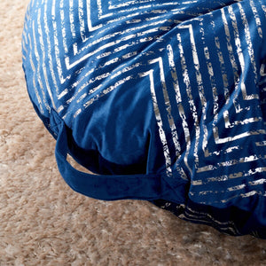 Safavieh Sarla Floor Pillow Navy / Silver 100% Polyester With Polyfill FLP1024B-2626RD