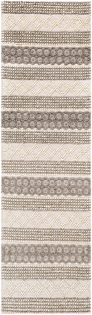 Farmhouse Neutrals FLS-2301 Cottage Wool, Cotton Rug FLS2301-268 Cream, Ivory, Charcoal, Khaki 60% Wool, 40% Cotton 2'6" x 8'