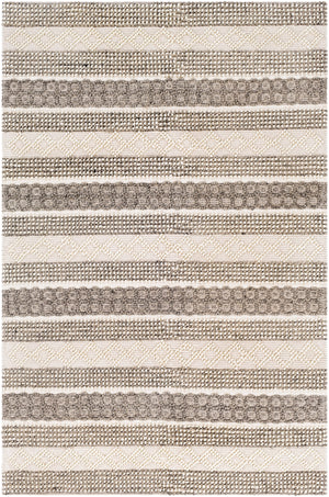Farmhouse Neutrals FLS-2301 Cottage Wool, Cotton Rug FLS2301-912 Cream, Ivory, Charcoal, Khaki 60% Wool, 40% Cotton 9' x 12'