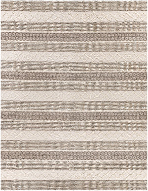 Farmhouse Neutrals FLS-2301 Cottage Wool, Cotton Rug FLS2301-810 Cream, Ivory, Charcoal, Khaki 60% Wool, 40% Cotton 8' x 10'