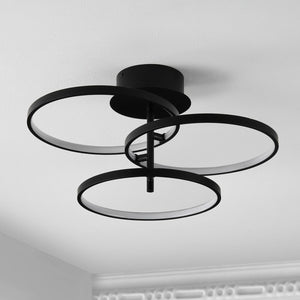 Safavieh Saretta Flush Mount Matte Black Iron / Aluminum / Plastic FLU4062A