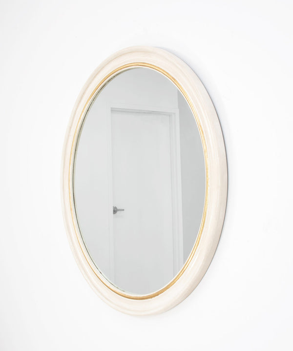 Zeugma FM147 White & Gold Round Mirror