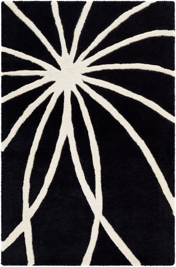 Forum FM-7072 Modern Wool Rug FM7072-912 Black, Cream 100% Wool 9' x 12'