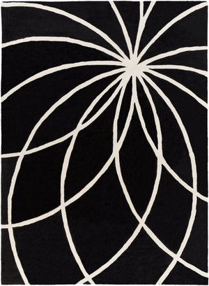 Forum FM-7072 Modern Wool Rug FM7072-811 Black, Cream 100% Wool 8' x 11'