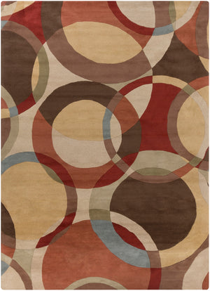 Forum FM-7108 Modern Wool Rug FM7108-912 Tan, Dark Brown, Camel, Medium Gray, Olive, Rust 100% Wool 9' x 12'