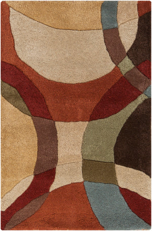 Forum FM-7108 Modern Wool Rug FM7108-23 Tan, Dark Brown, Camel, Medium Gray, Olive, Rust 100% Wool 2' x 3'