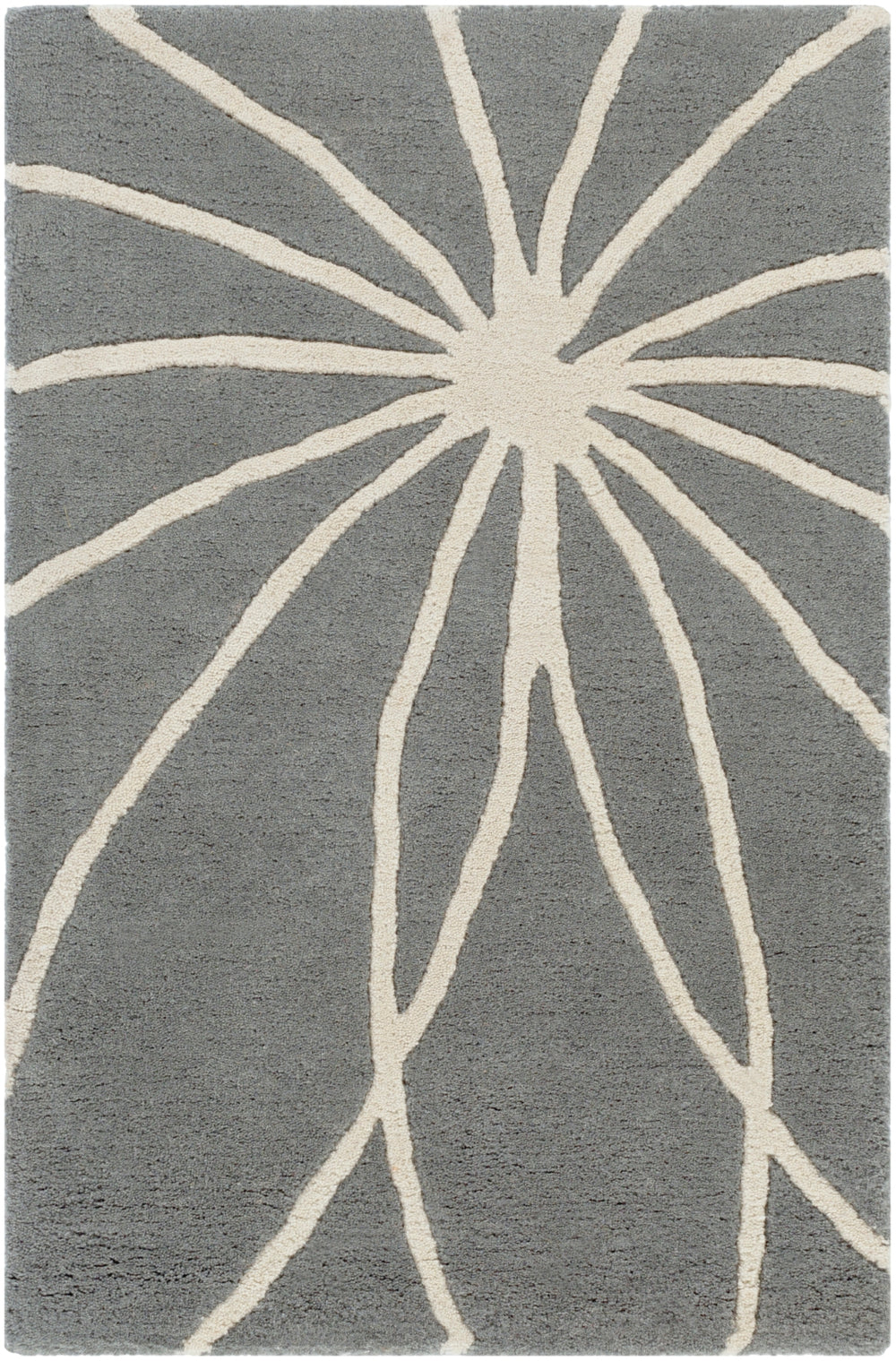 Forum FM-7173 Modern Wool Rug FM7173-912 Charcoal, Cream 100% Wool 9' x 12'