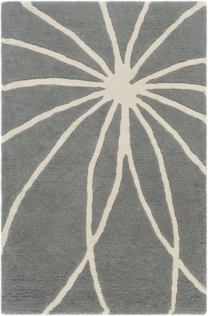 Forum FM-7173 Modern Wool Rug FM7173-912 Charcoal, Cream 100% Wool 9' x 12'