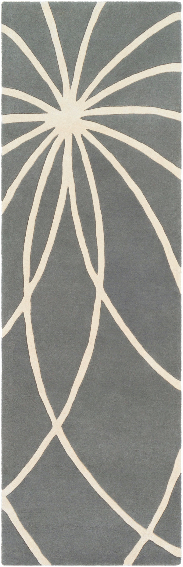 Forum FM-7173 Modern Wool Rug FM7173-312 Charcoal, Cream 100% Wool 3' x 12'