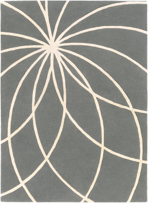 Forum FM-7173 Modern Wool Rug FM7173-811 Charcoal, Cream 100% Wool 8' x 11'