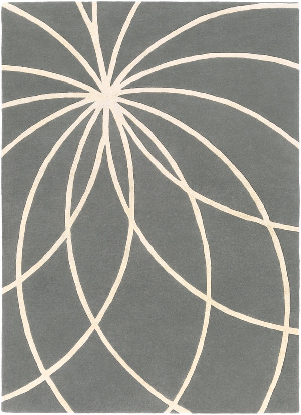 Forum FM-7173 Modern Wool Rug FM7173-811 Charcoal, Cream 100% Wool 8' x 11'