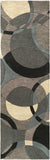 Forum FM-7193 Modern Wool Rug FM7193-312 Khaki, Denim, Charcoal, Black, Taupe, Medium Gray 100% Wool 3' x 12'