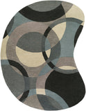 Forum FM-7193 Modern Wool Rug FM7193-810KDNY Khaki, Denim, Charcoal, Black, Taupe, Medium Gray 100% Wool 8' x 10' Kidney