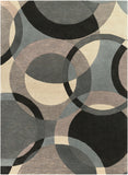 Forum FM-7193 Modern Wool Rug FM7193-811 Khaki, Denim, Charcoal, Black, Taupe, Medium Gray 100% Wool 8' x 11'