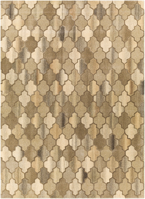 Forum FM-7208 Cottage Wool Rug FM7208-811 Dark Brown, Charcoal, Taupe, Khaki, Beige, Camel, Black 100% Wool 8' x 11'