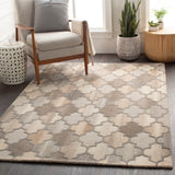 Forum FM-7208 Cottage Wool Rug FM7208-99SQ Dark Brown, Charcoal, Taupe, Khaki, Beige, Camel, Black 100% Wool 9'9" Square