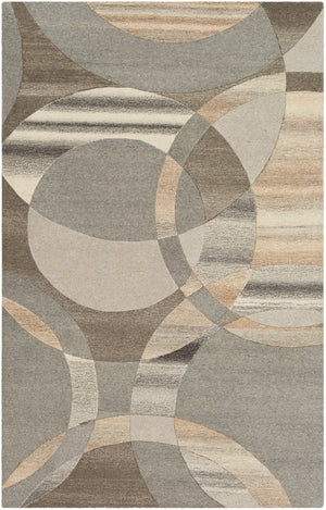 Forum FM-7210 Modern Wool Rug FM7210-912 Dark Brown, Charcoal, Taupe, Khaki, Beige, Camel, Black 100% Wool 9' x 12'