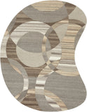 Forum FM-7210 Modern Wool Rug FM7210-810KDNY Dark Brown, Charcoal, Taupe, Khaki, Beige, Camel, Black 100% Wool 8' x 10' Kidney