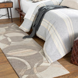 Forum FM-7210 Modern Wool Rug FM7210-312 Dark Brown, Charcoal, Taupe, Khaki, Beige, Camel, Black 100% Wool 3' x 12'