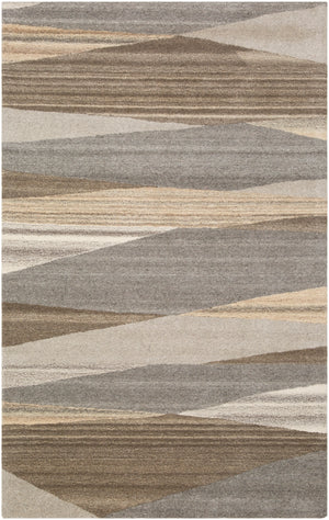 Forum FM-7211 Modern Wool Rug FM7211-912 Dark Brown, Charcoal, Taupe, Khaki, Beige, Camel, Black 100% Wool 9' x 12'