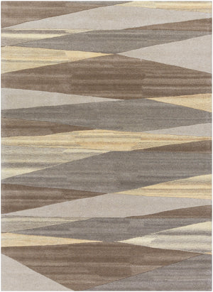 Forum FM-7211 Modern Wool Rug FM7211-811 Dark Brown, Charcoal, Taupe, Khaki, Beige, Camel, Black 100% Wool 8' x 11'