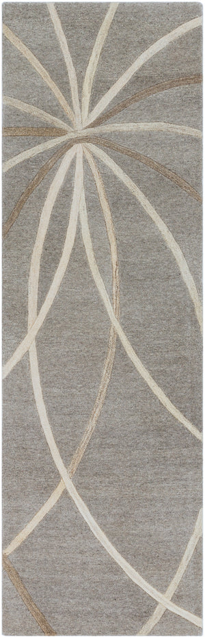Forum FM-7217 Modern Wool Rug FM7217-268 Medium Gray, Cream, Camel, Light Gray 100% Wool 2'6" x 8'