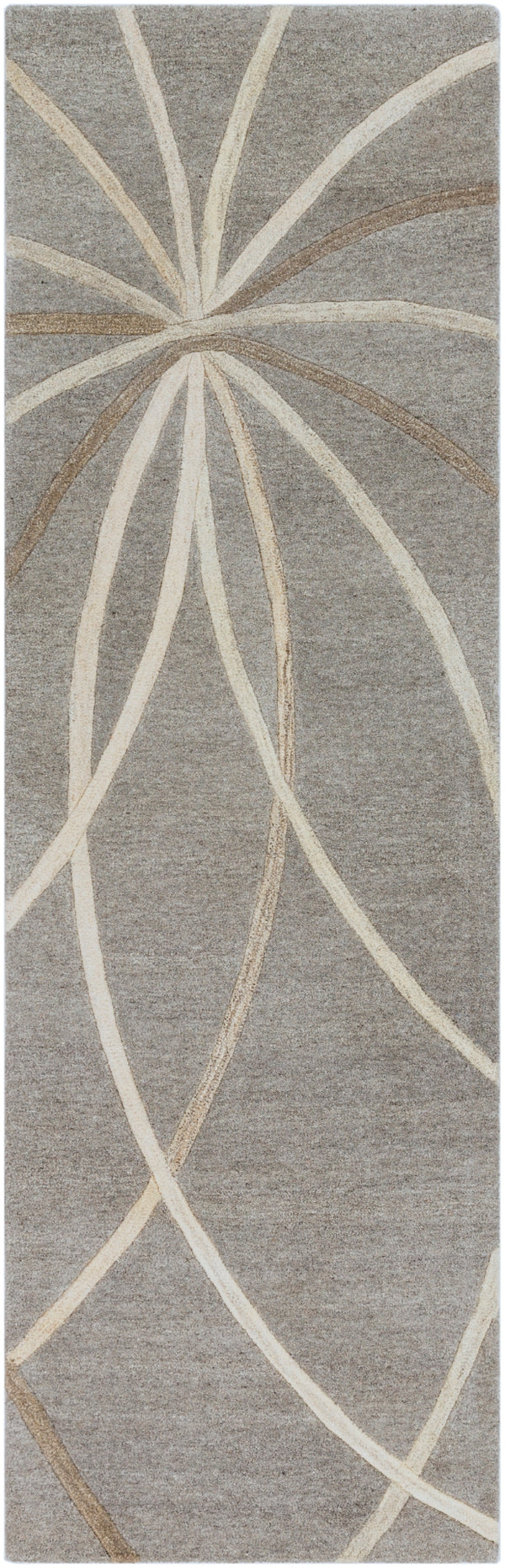 Forum FM-7217 Modern Wool Rug FM7217-268 Medium Gray, Cream, Camel, Light Gray 100% Wool 2'6" x 8'