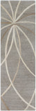 Forum FM-7217 Modern Wool Rug FM7217-268 Medium Gray, Cream, Camel, Light Gray 100% Wool 2'6" x 8'