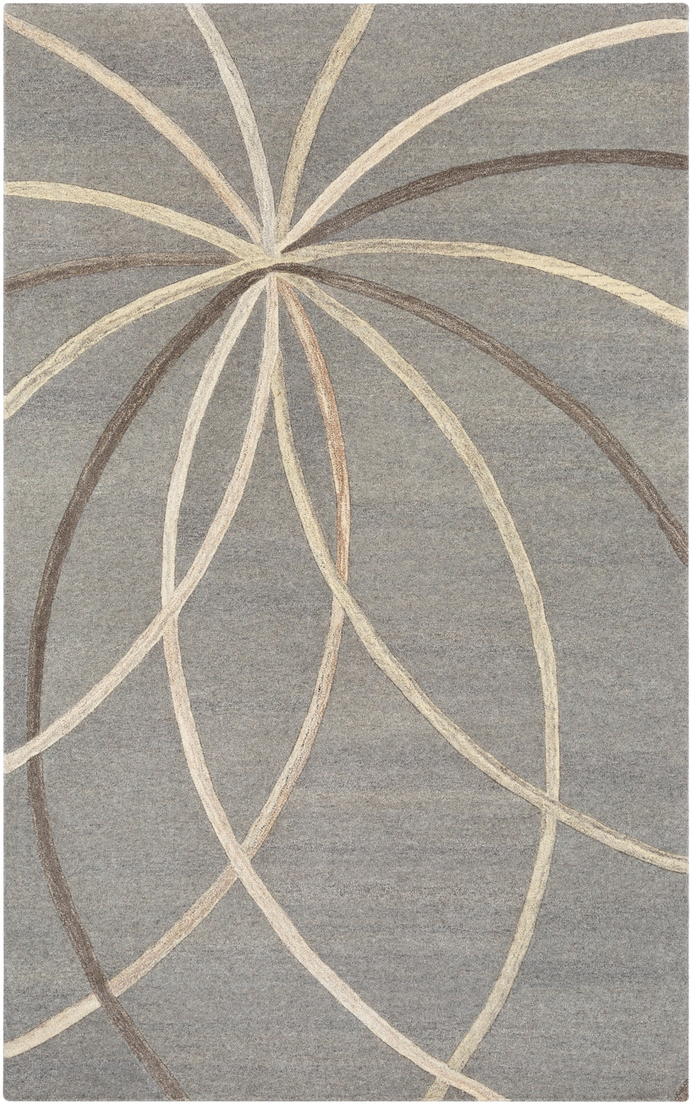 Forum FM-7217 Modern Wool Rug FM7217-912 Medium Gray, Cream, Camel, Light Gray 100% Wool 9' x 12'