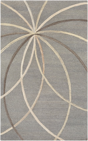 Forum FM-7217 Modern Wool Rug FM7217-912 Medium Gray, Cream, Camel, Light Gray 100% Wool 9' x 12'