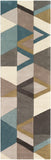 Forum FM-7219 Modern Wool Rug FM7219-268 Teal, Sage, Tan, Taupe, Charcoal, Cream, Camel 100% Wool 2'6" x 8'