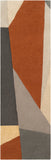 Forum FM-7224 Modern Wool Rug FM7224-268 Burnt Orange, Charcoal, Taupe, Medium Gray 100% Wool 2'6" x 8'