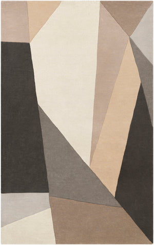 Forum FM-7225 Modern Wool Rug FM7225-912 Charcoal, Light Gray, Khaki, Camel, Cream, Taupe 100% Wool 9' x 12'
