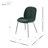 Lucy Velvet Fabric Chair - Set of 2 Gallery Dark Green
