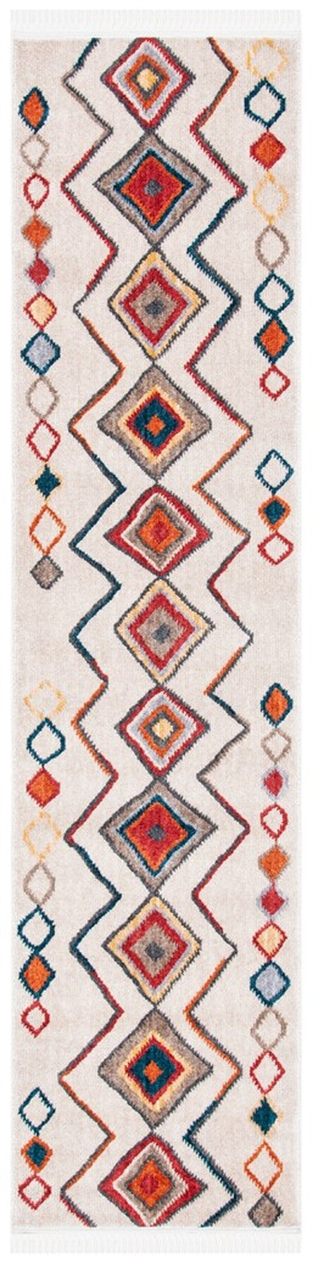 Farmhouse 599 Bohemian Power Loomed 100% Polyester Rug Ivory / Gold