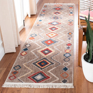 Farmhouse 599 Bohemian Power Loomed 100% Polyester Rug Beige / Gold