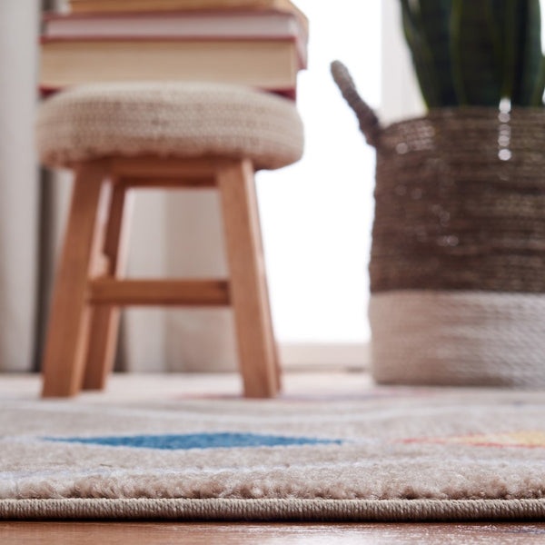 Farmhouse 599 Bohemian Power Loomed 100% Polyester Rug Beige / Gold